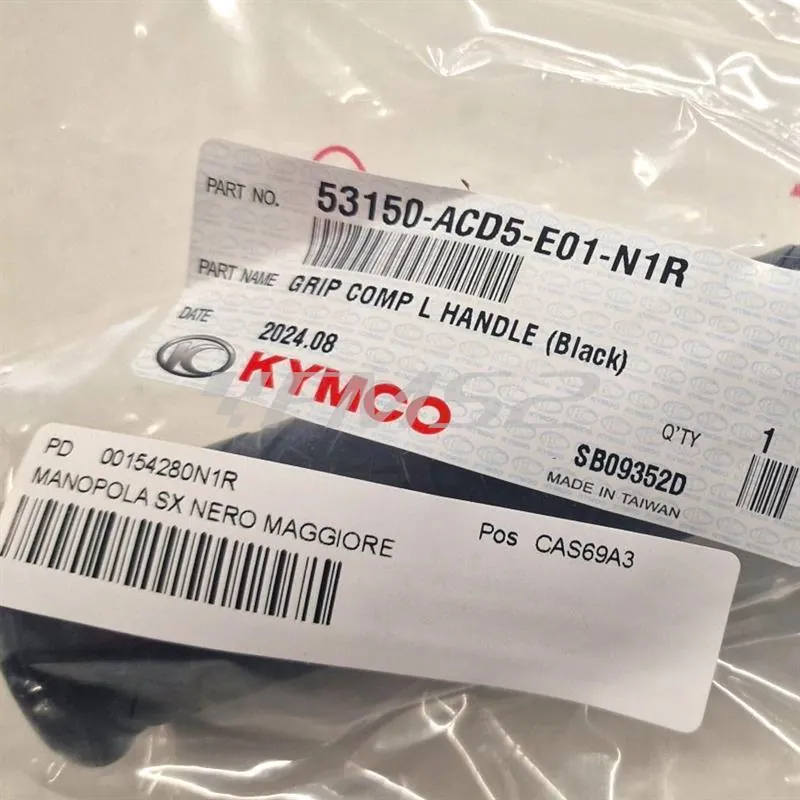 Manopola sinistra originale Kymco in gomma di colore nero maggiore specifica per maxi scooter Kymco Downtown 350 cc I TCS euro 4 e 5 prodotti dal 2019 in poi, ricambio 00154280N1R