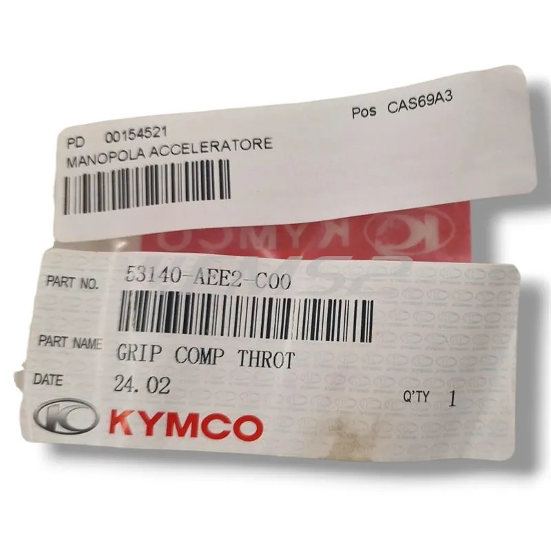 Manopola destra acceleratore originale Kymco in gomma di colore specifica per maxi scooter Kymco Skytown 125 cc euro 5+ prodotti dal 2024 in poi, ricambio 00154521