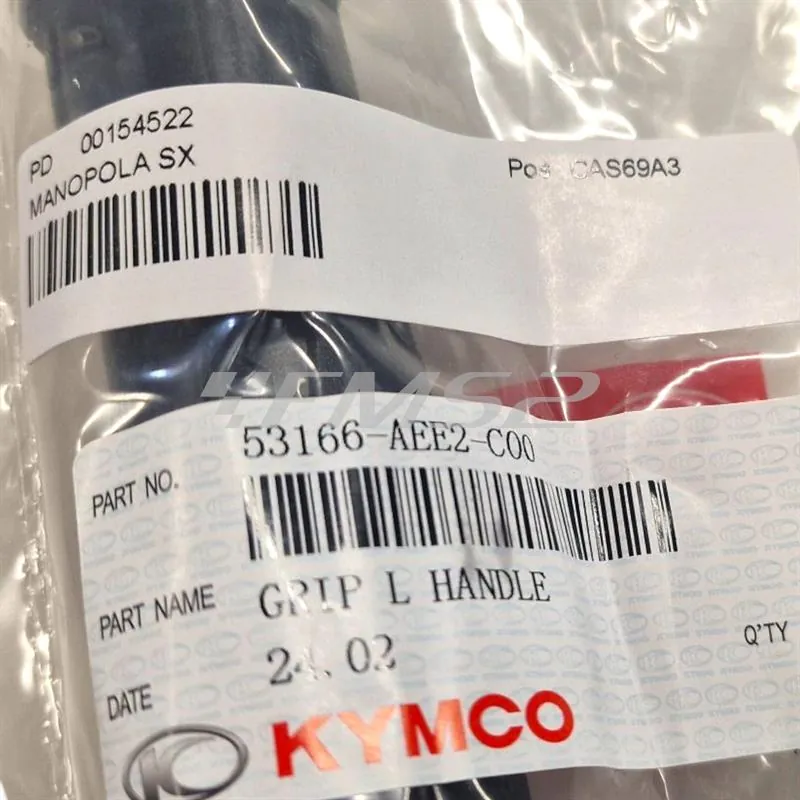 Manopola sinistra originale Kymco in gomma di colore specifica per maxi scooter Kymco Skytown 125 cc euro 5+ prodotti dal 2024 in poi, ricambio 00154522