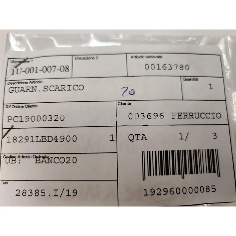 00163780 Guarnizione scarico