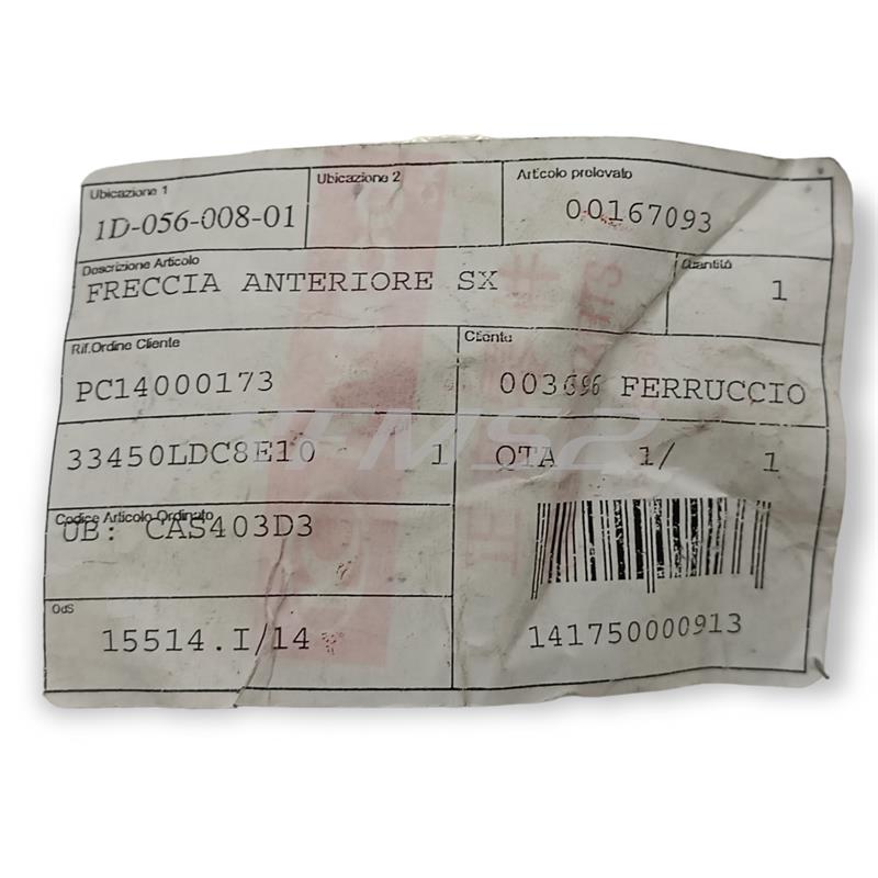 Freccia anteriore sinistro (Proma, Action, Moon Ghoose, Kymco, Padana Ricambi), ricambio 00167093