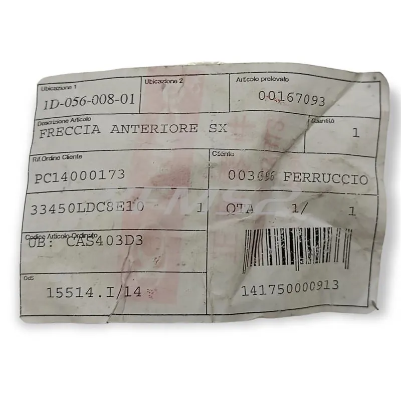 00167093 Freccia anteriore sinistro (Proma, Action, Moon Ghoose, Kymco, Padana Ricambi)