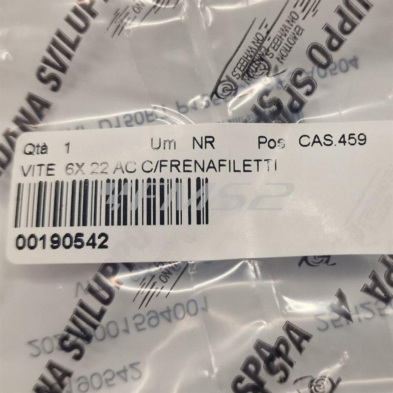 Vite bombata esagonale M6x22 mm Kymco con frena filetti per copri marmitta, ricambio 00190542 – Compatibile scooter Kymco