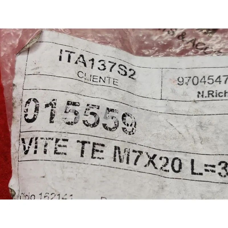 Vite testa esagonale M7 x 30 mm tutta filettata con esagono chiave 11 originale Piaggio, ricambio 015559