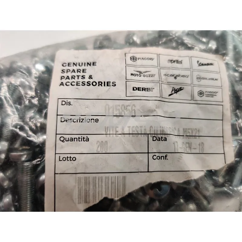 015856 Vite testa cilindrica M5 x 21 (Piaggio Gilera)