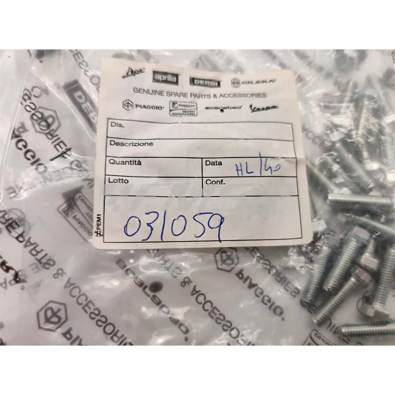 031059 Vite testa esagonale M5 x 18 classe 8.8 (Piaggio Gilera)