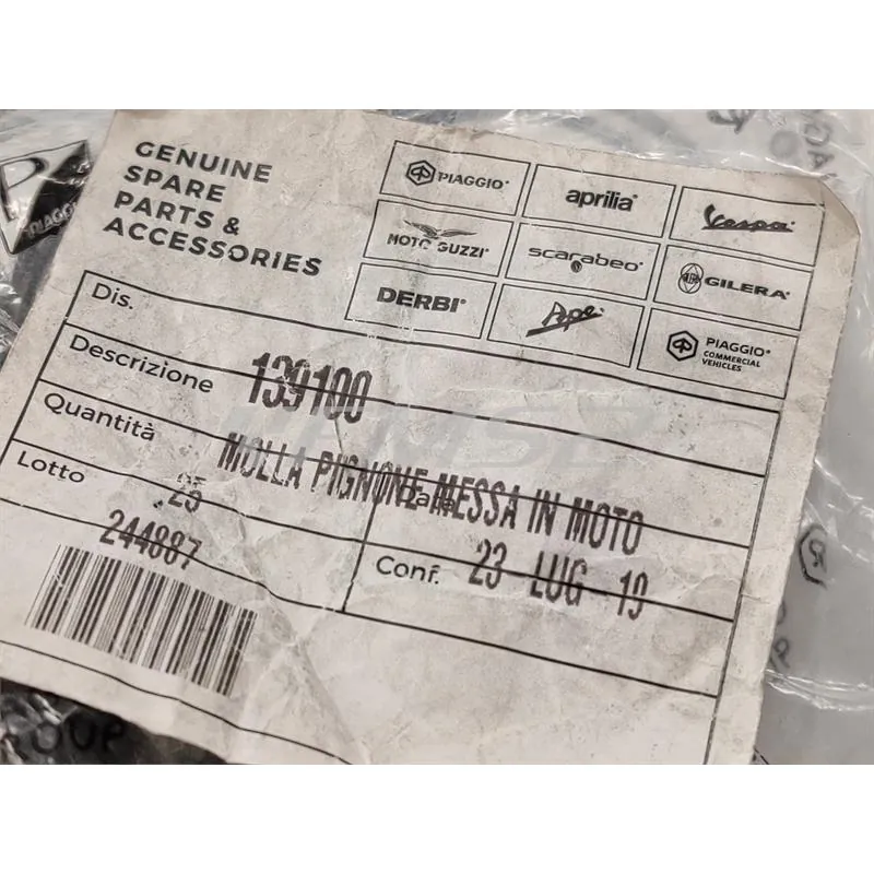 Molla ritorno ingranaggio messa in moto originale per Piaggio Vespa PX, T5 e Cosa tutte le versioni 125, 150 e 200 cc, ricambio 139100