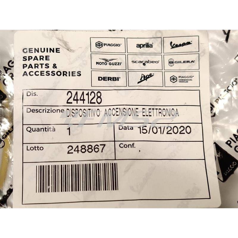 Centralina elettronica accensione originale Ducati energia per Piaggio Vespa 125 Et3, Vespa PX 125, 150 e 200 E, Ape 50 con avviamento elettrico. Pk 50  con avviamento elettrico, ricambio 244128