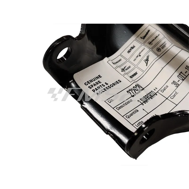 Supporto piastra attacco cavalletto centrale originale nella configurazione nuda per scooter con motore Piaggio aria e liquido a 2 tempi, ricambio 272929