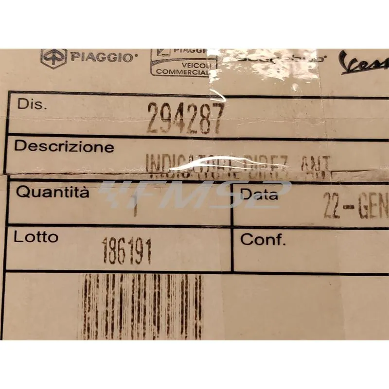 Freccia  anteriore  sinistra (Piaggio Gilera), ricambio 294287