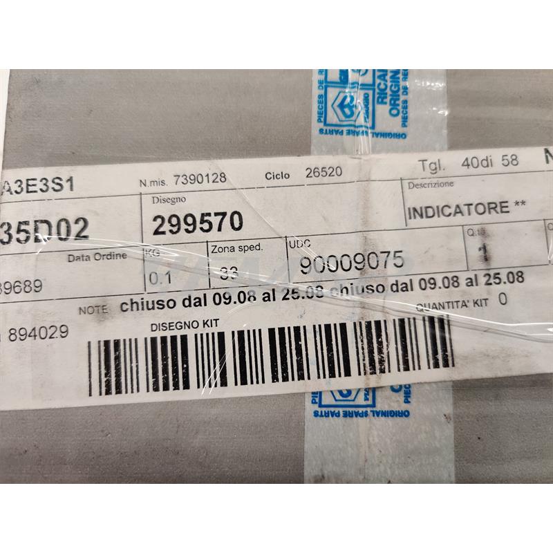 Indicatore sonda galleggiante serbatoio benzina (Piaggio Gilera), ricambio 299570