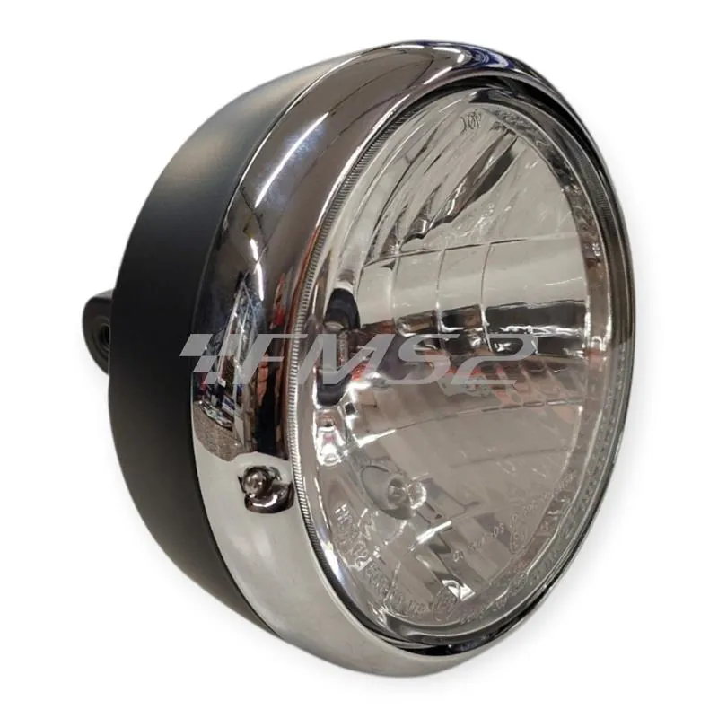 2D000386 Faro anteriore con ghiera cromata Moto Guzzi originale Piaggio V7 III, V9, Audace 1400 