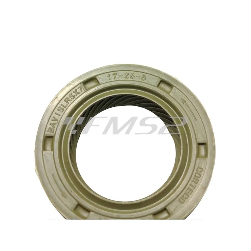 480066 Anello di tenuta paraolio originale Piaggio corteco viton verde con misura 17x28x5 mm BAVISLRSX7 per albero primario scooter con motore Piaggio raffreddati ad aria e liquido prodotti dal 2000 in poi