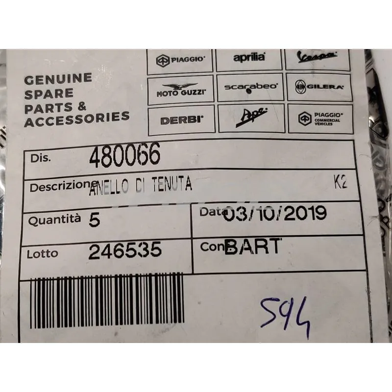 480066 Anello di tenuta paraolio originale Piaggio corteco viton verde con misura 17x28x5 mm BAVISLRSX7 per albero primario scooter con motore Piaggio raffreddati ad aria e liquido prodotti dal 2000 in poi
