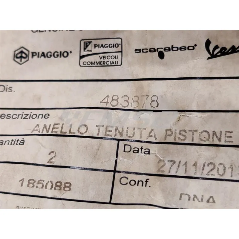 483878 Anello tenuta pistone (Piaggio Gilera)