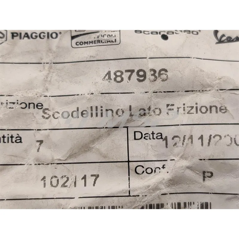 Scodellino lato frizione (Piaggio Gilera), ricambio 487936