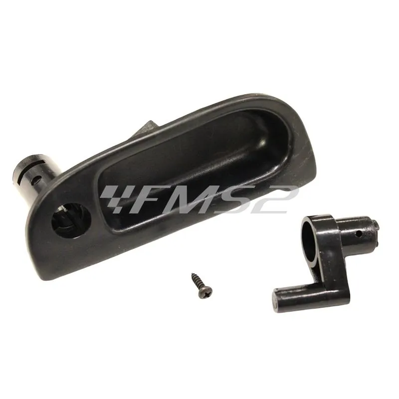 Kit maniglia sella lato serratura in plastica di colore nero originale Piaggio per scooter Piaggio 50, ricambio 494425