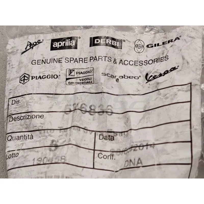 Vite testa svasata esagonale incassato (Piaggio Gilera), ricambio 576836