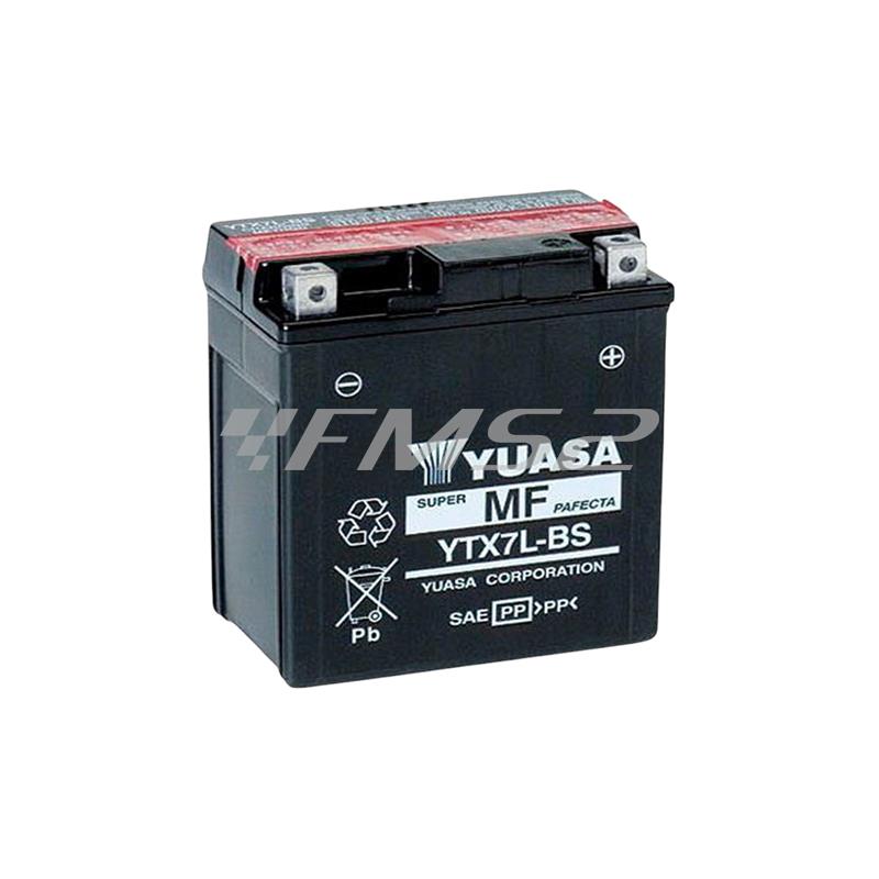 Batteria Yuasa YTX7L-BS (prodotto originale PIAGGIO), 12 Volt - 6 Ah, ricambio 584662