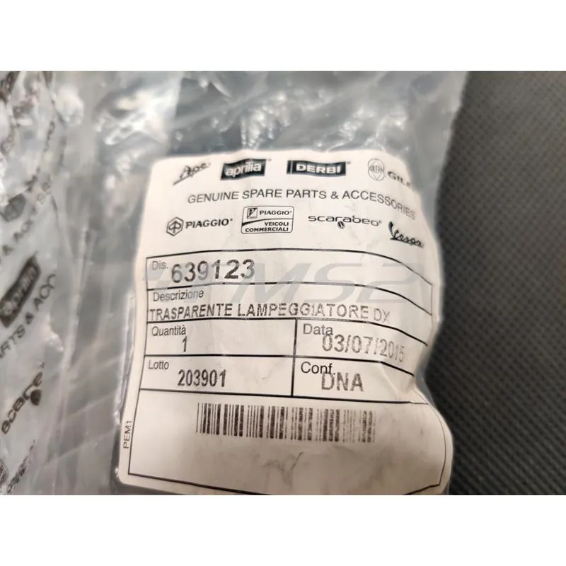 Gemma trasparente lampeggiatore destra, ricambio 639123