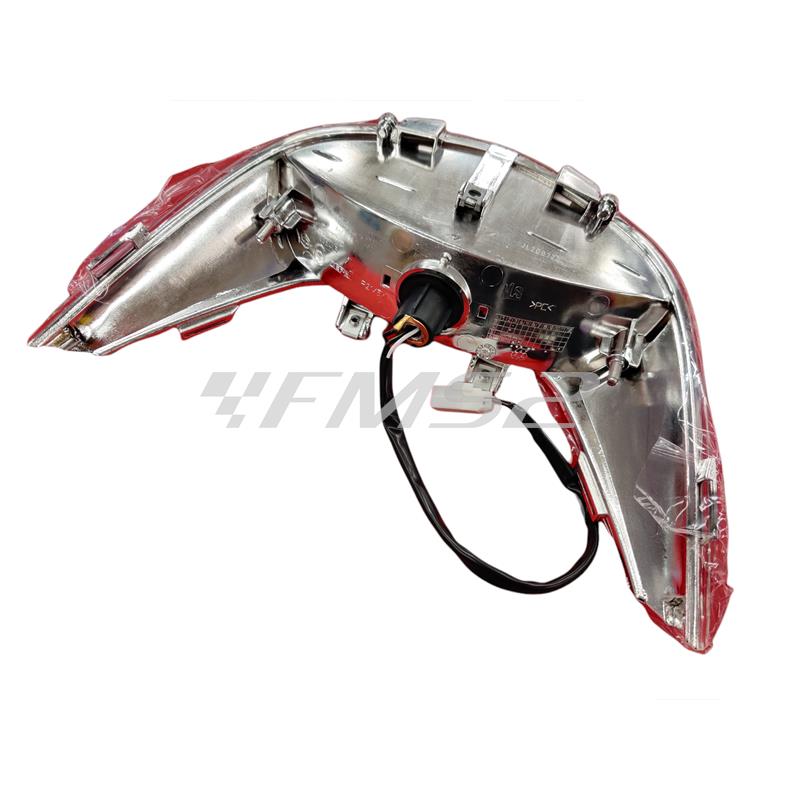 Fanale posteriore completo originale Piaggio per maxi scooter Aprilia SR MAX 125 e 300 cc completo di cablaggio elettrico e vetro trasparente, ricambio 641507