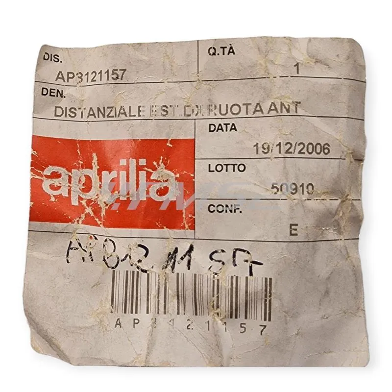 AP8121157 Distanziale destro ruota anteriore per Aprilia RS 125 1992-2005, AF1 125 1988-1992, Tuono 125 2003-2004 e Europa 125 1990-1991