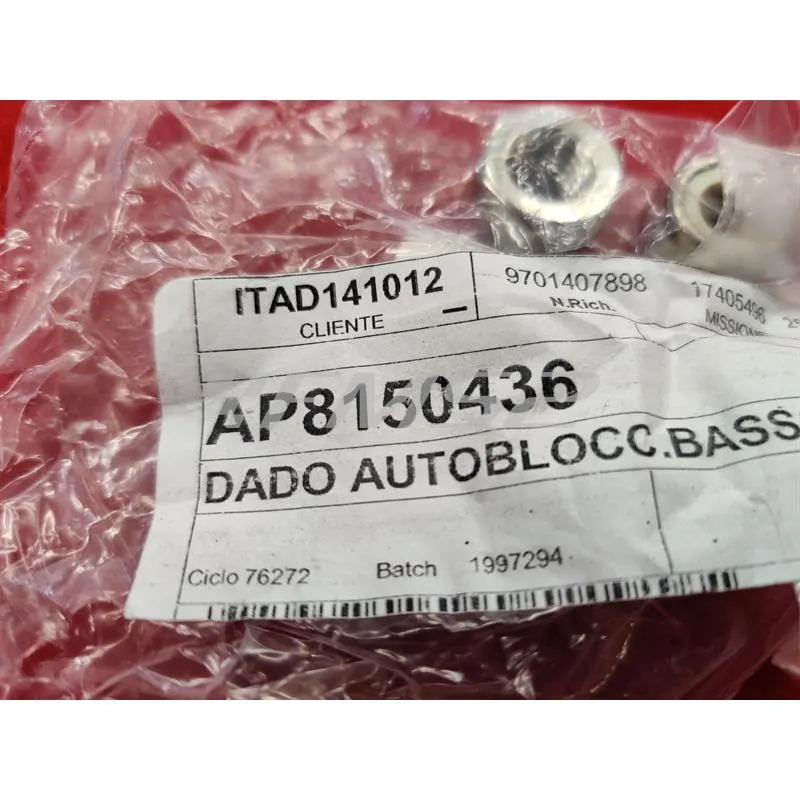 Dado autobloccante basso M10 (Piaggio Gilera), ricambio AP8150436