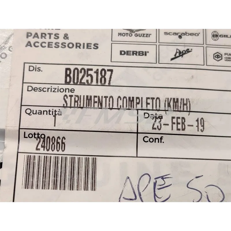 Strumento completo contachilometri, ricambio B025187