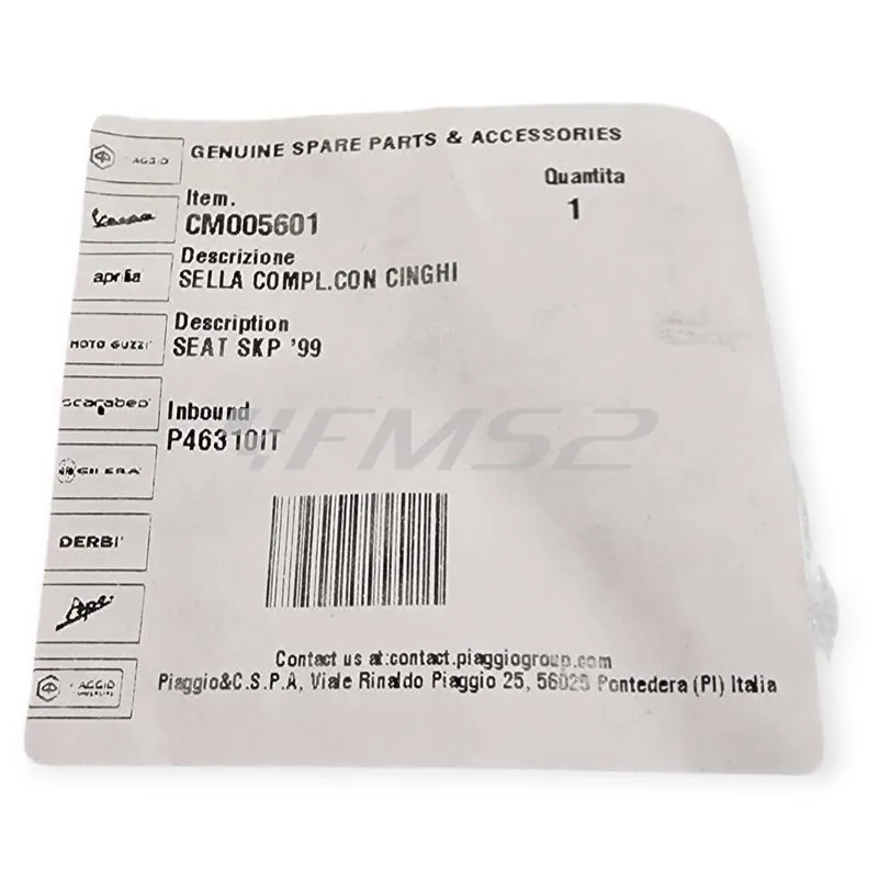 Sella originale Piaggio Gilera Stalker nera antiscivolo CM005601 – Compatibile 1997-2008