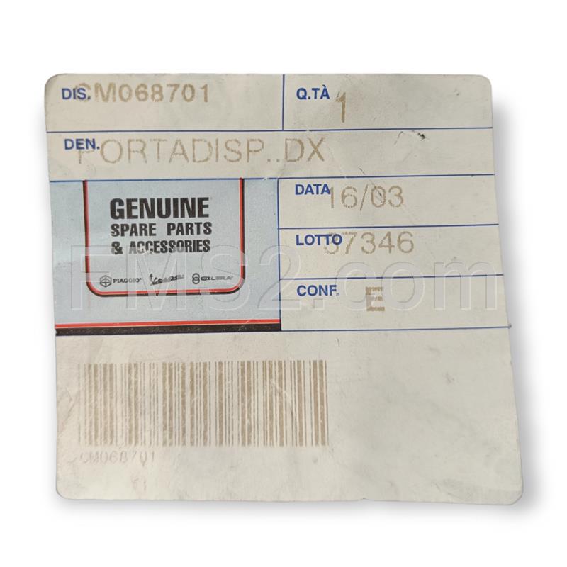 Comando gas con porta dispositivo elettrico destro originale Piaggio per Gilera DNA GP Experience 50 cc prodotti dal 2003 al 2004, ricambio CM068701