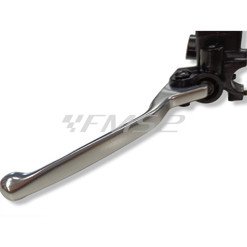 Pompa freno posteriore sinistra a comando idraulico completa di leva in alluminio cromata per scooter NRG Power 50 e maxi scooter Vespa GT, GTS e Super 125, 250 e 300 cc, ricambio CM074801