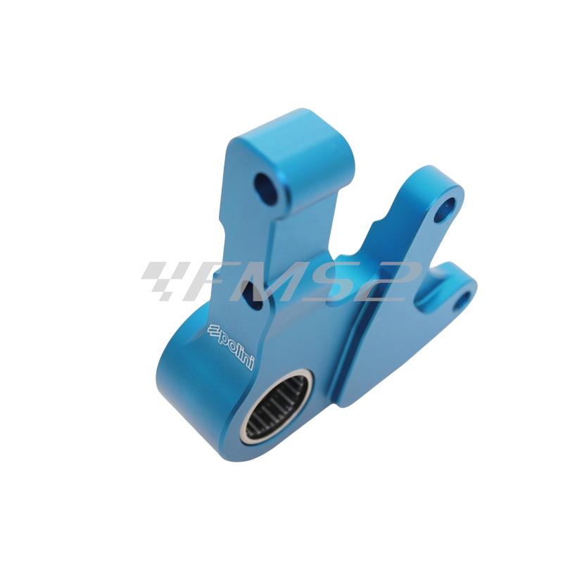 Supporto pinza freno anteriore POLINI in alluminio CNC anodizzato azzurro per scooter Piaggio zip sp, ricambio 0502251