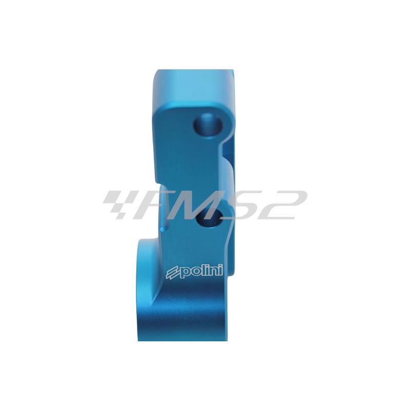 Supporto pinza freno anteriore POLINI in alluminio CNC anodizzato azzurro per scooter Piaggio zip sp, ricambio 0502251