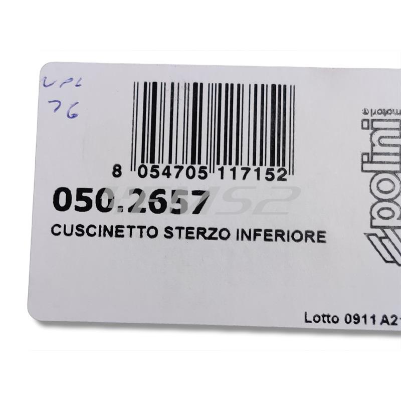 Cuscinetto di sterzo inferiore Polini con dimensione 32x58x17 per telaio vespa e scooter utilizzando la forcella Polini codice 0502655, ricambio 0502657