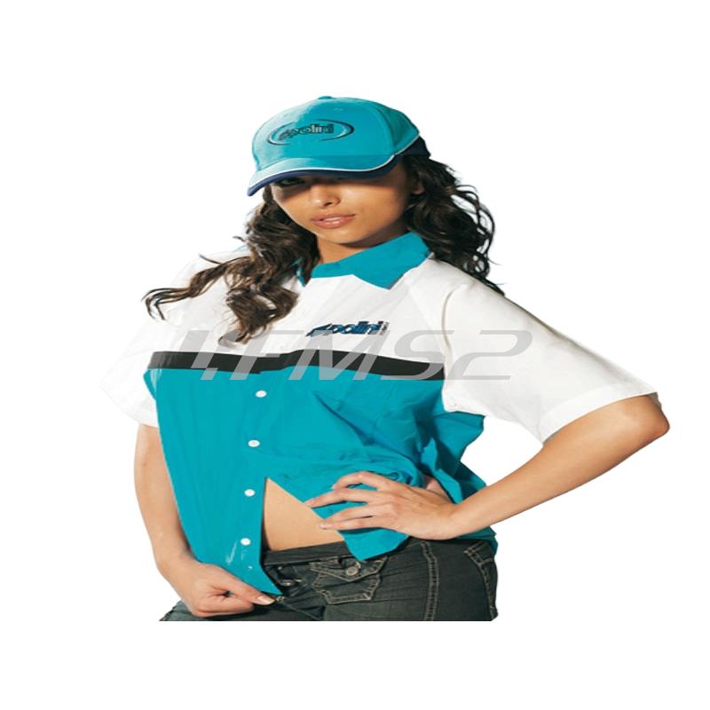 Camicia Polini race team di colore bianca e azzurra con le maniche corte taglia xl, ricambio 0982564XL