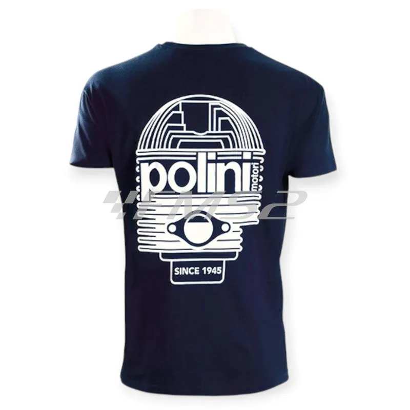 T-shirt Cilindro Polini 2022 Taglia M codice 0982664M - Cotone organico blu scuro, adatta a tutti gli appassionati del marchio Polini