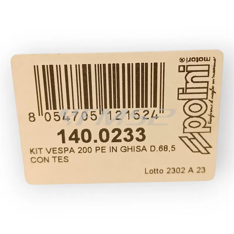 Gruppo termico motore Polini per Piaggio Vespa PX200E in ghisa con diametro 68,5 mm  completo di testa e pistone bi fascia e guarnizioni, ricambio 1400233