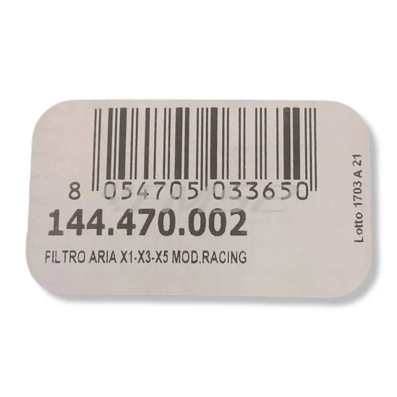 Filtro aria Polini in spugna per mini cross X1-X3-X5 racing con gabbietta interna - Codice 144470002