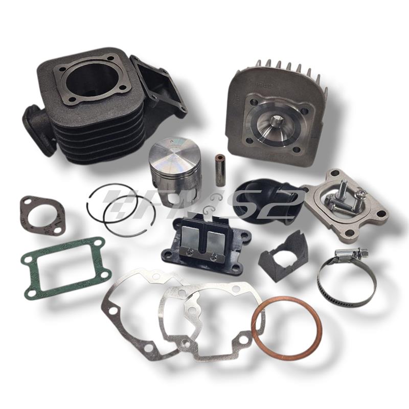 Motore gruppo termico Polini Evolution ghisa 70 cc diametro 47 mm corsa 39,2 bi-fascia spinotto 10 mm per motori Minarelli verticale Mbk Booster Spirit tutte le versioni, ricambio 1660074E