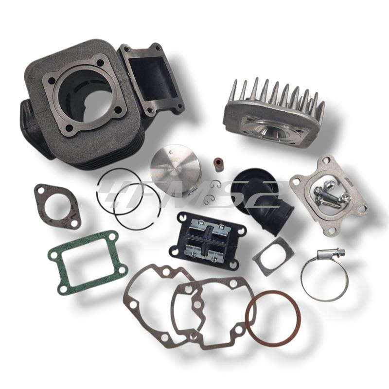 Motore gruppo termico Polini Evolution ghisa 70 cc diametro 47 mm corsa 39,2 bi-fascia spinotto 10 mm per motori Minarelli verticale Mbk Booster Spirit tutte le versioni, ricambio 1660074E
