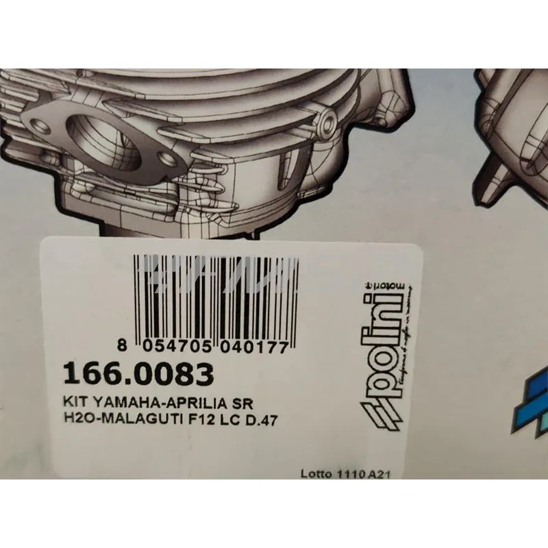 166.0083 Motore gruppo termico Polini base x Minarelli orizzontale diametro 47 mm (cilindrata 70 cc) a liquido