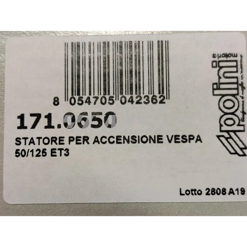 171.0650 Statore Polini per accensione elettronica Piaggio Vespa 50 e 125 ET3 con cono 19 e cono 20