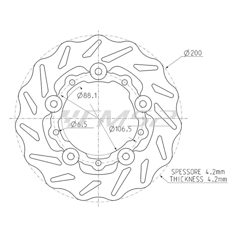 175.0006 Disco freno flottante Polini per zip sp