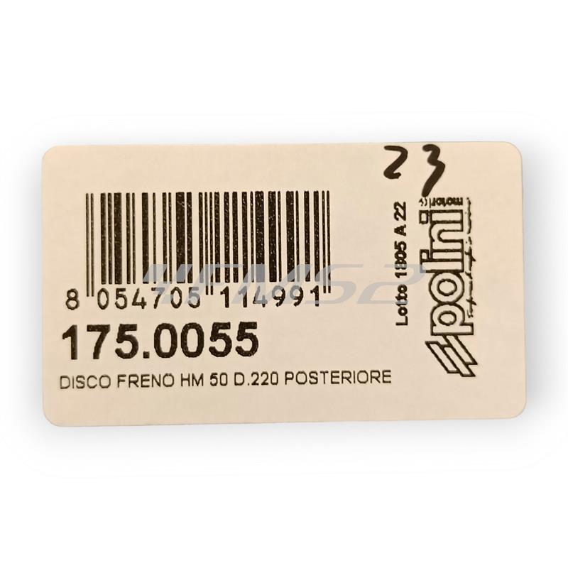 Disco freno polini per hm 50 diametro 220 post.eriore ricambio 1750055