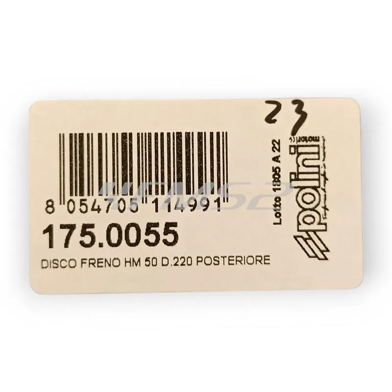 175.0055 Disco freno polini per hm 50 diametro 220 post.eriore ricambio 1750055