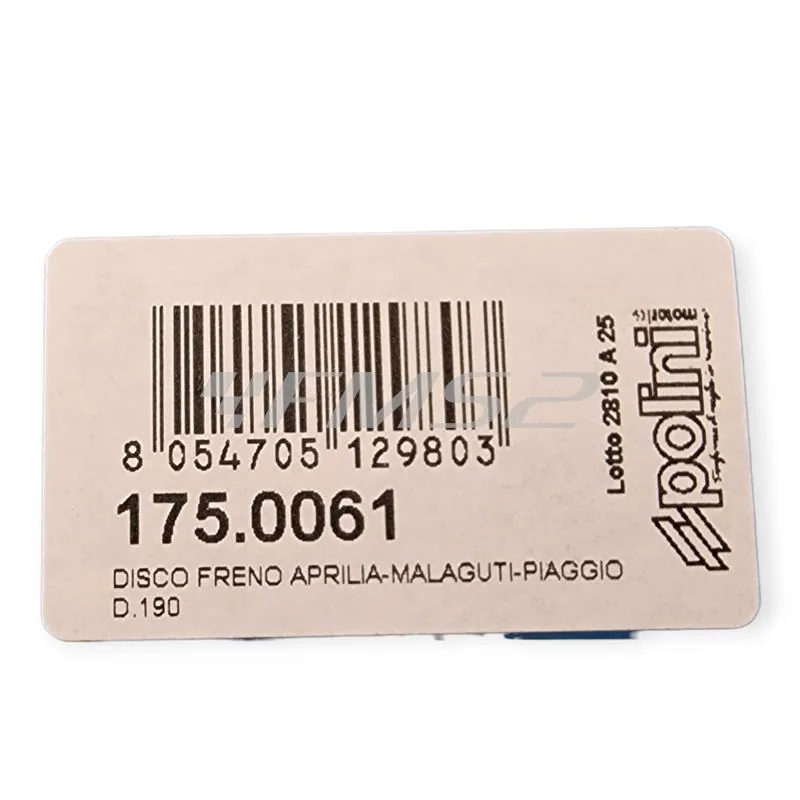 Disco Freno Polini WAWE 190mm Acciaio AISI420 – Cod. 1750061 – Compatibile Aprilia, Malaguti, Piaggio