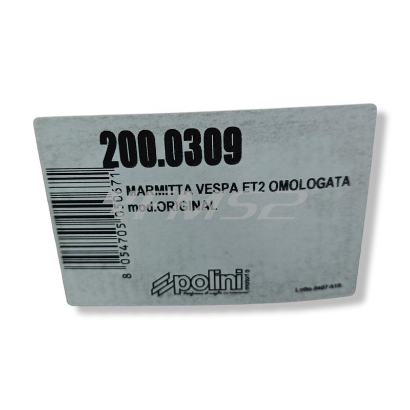 Marmitta polini vespa et2 modello originale, ricambio 2000309