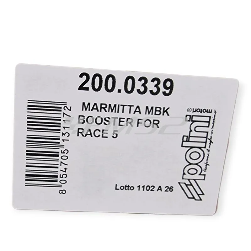 200.0339 Marmitta Polini FOR RACE 5 per MBK Booster e Yamaha BW's 50cc – Prestazioni Racing