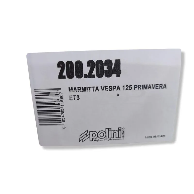 200.2034 Marmitta Polini ad espansione tipo originale per Piaggio Vespa 125 primavera e Vespa 125  ET3