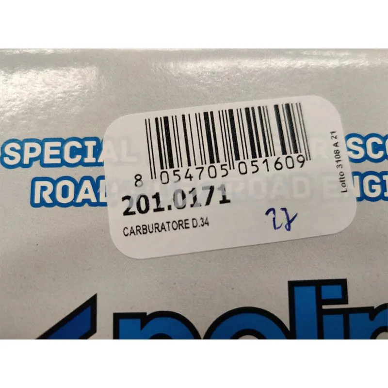 201.0171 Carburatore Polini modello pwk diametro 34 con valvola piatta e senza power jet